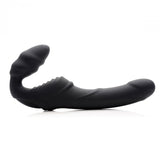 SLIM RIDER RIBBED VIBRATING STRAPLESS STRAP ON
